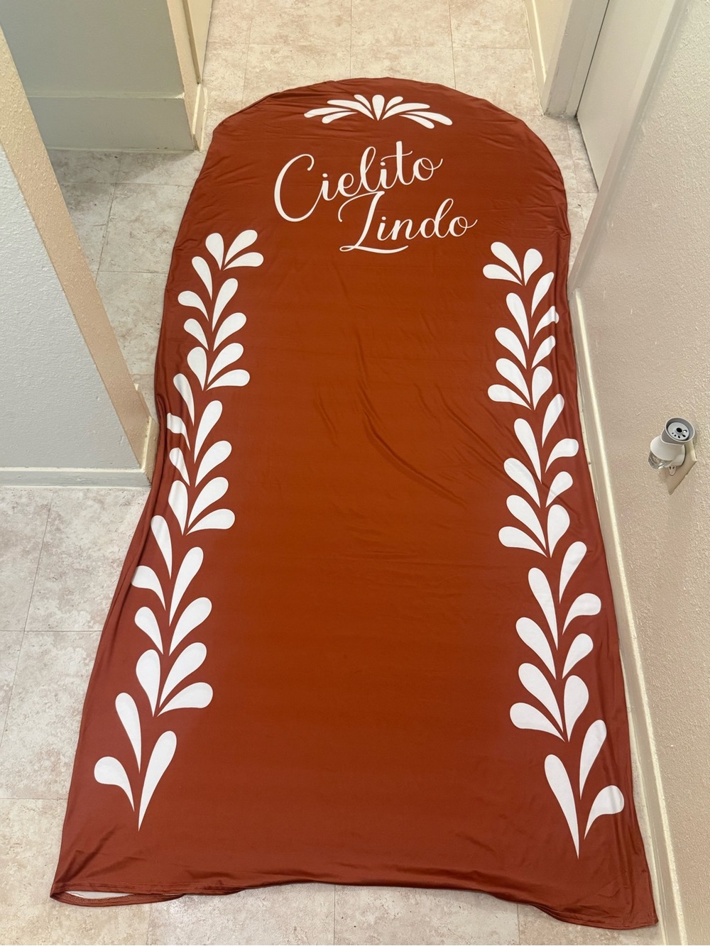 Cielito Lindo Rust Floral Fitted Arch Backdrop Cover